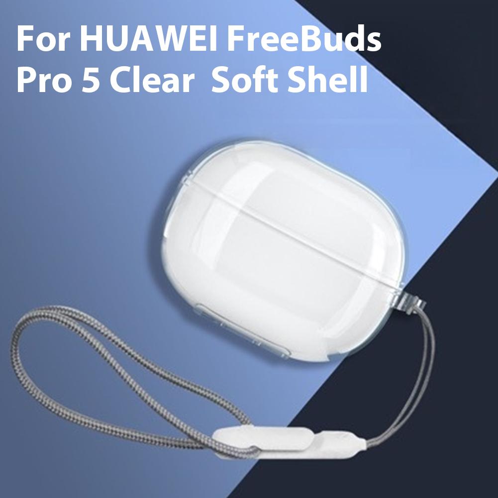 Transparent TPU Case for Huawei FreeBuds Pro5 Earphone Cover Shockproof Soft shell Cases 2026 With Lanyard