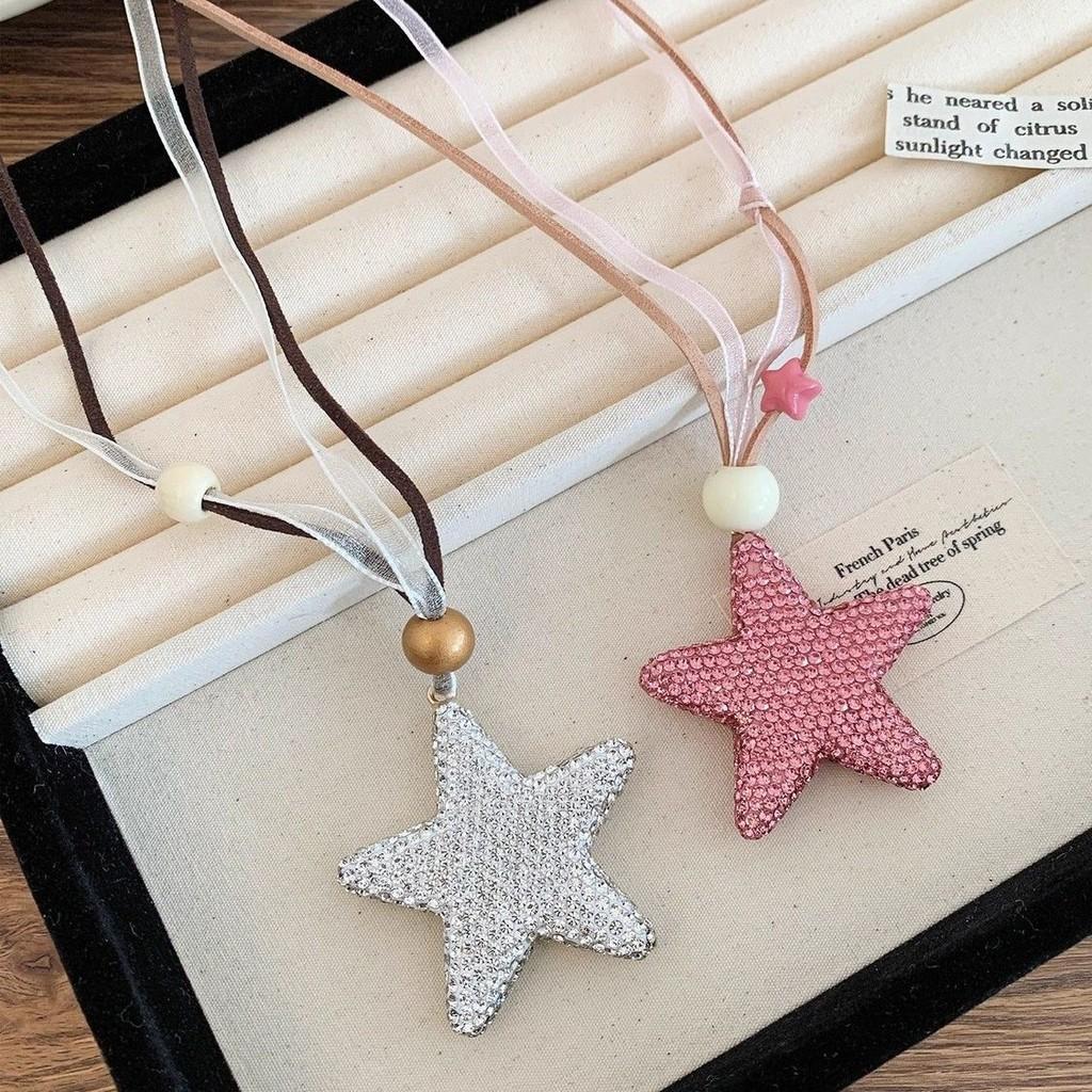Geometric Star Pendant Necklace For Women With Sparkling Water Drilled Crystals For Daily Wear