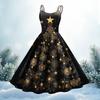 Women's Fashion Christmas Printed Sexy Strapless Gothic Cocktail Dress Punk, Vintage Dress.