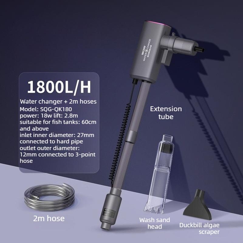 Fish Tank Sand Cleaner Pump Large Flow Water Poop Cleaner Automatic Electric Aquarium Vacuum Fishbowl Washer Cleaning Tools
