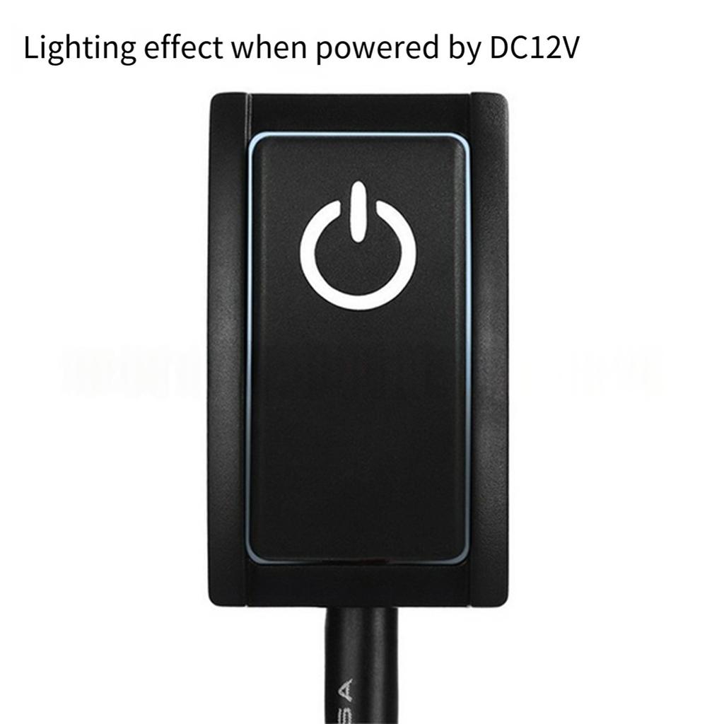 Car Modification Accessories Plastic Turn ON/OFF Switches Double Sided Tape Mount 12V Car Push Button Switches with Light