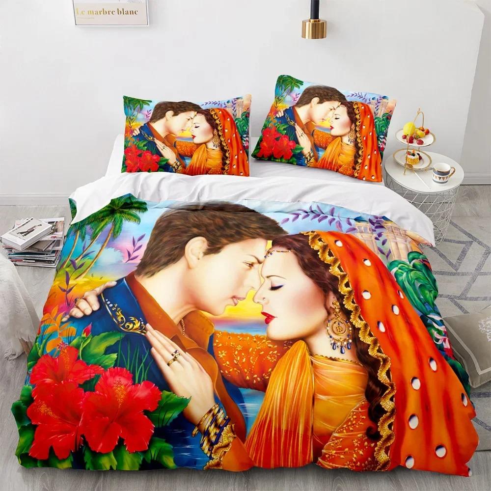 Valentines Day Couple Lovers Gift Duvet Cover Set Queen King Size Love Comforter Cover Polyester Bedding Set