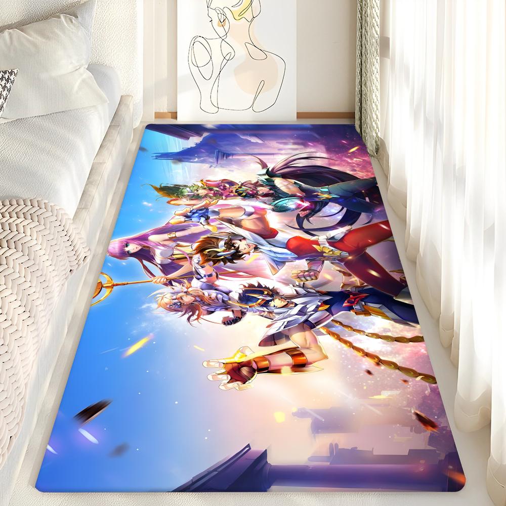 Knights of the Zodiac Cartoon Floor Mat Bathroom Mat Kids Bedroom Decoration Balcony Anti-Slip Doormat Living Room Welcome Rug