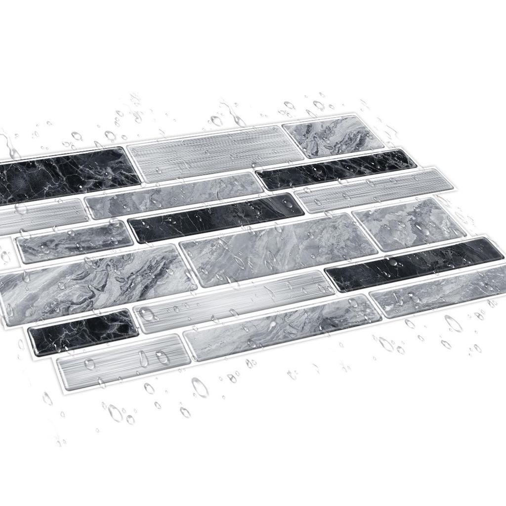 PVC Crystal Marble Tile Wall Sticker - Waterproof, Oil-proof, Self-adhesive for Kitchen & Bathroom Decor
