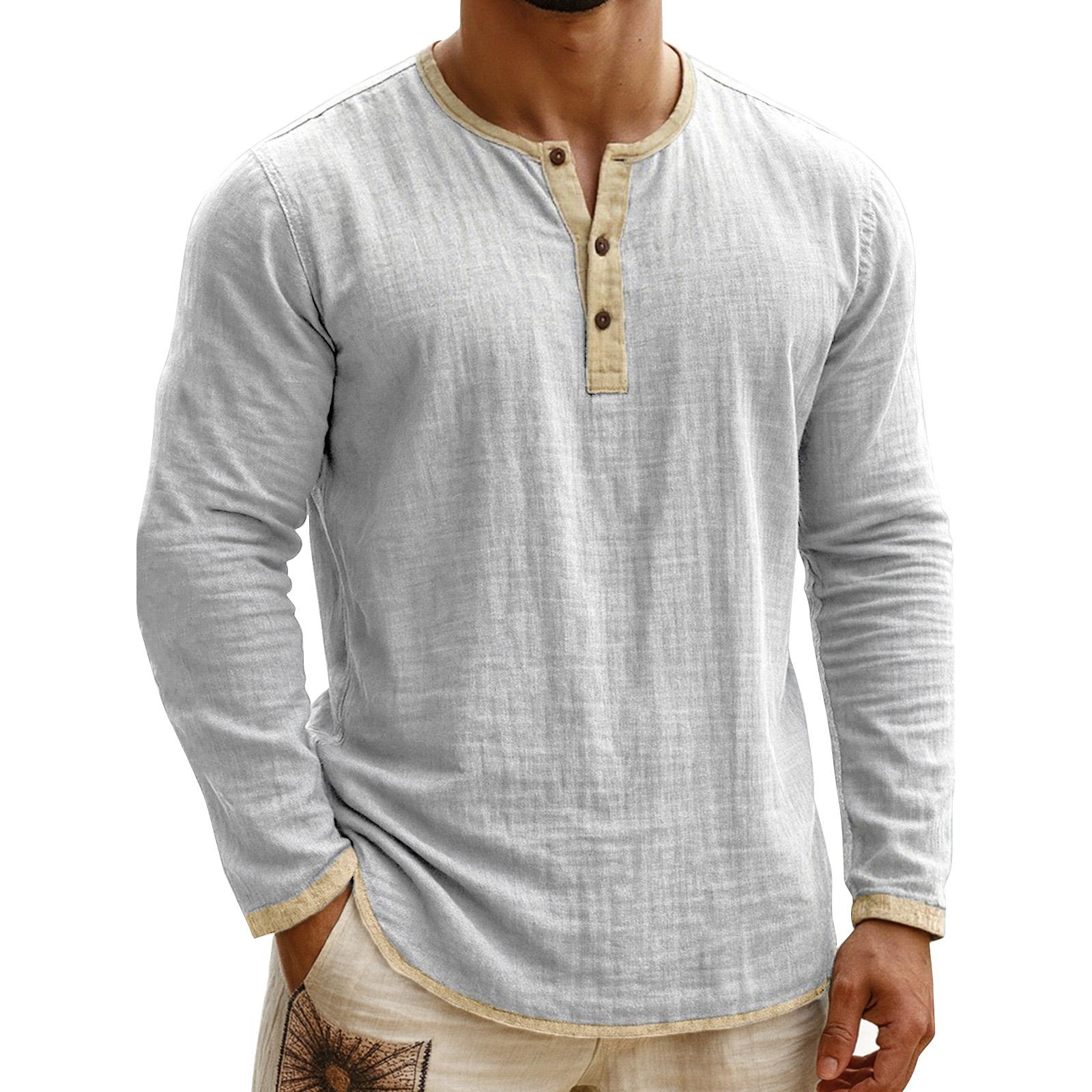 

Men s Color Button Down Long Sleeve Tops Men s Casual Fashion Long Sleeve Tops XL білий