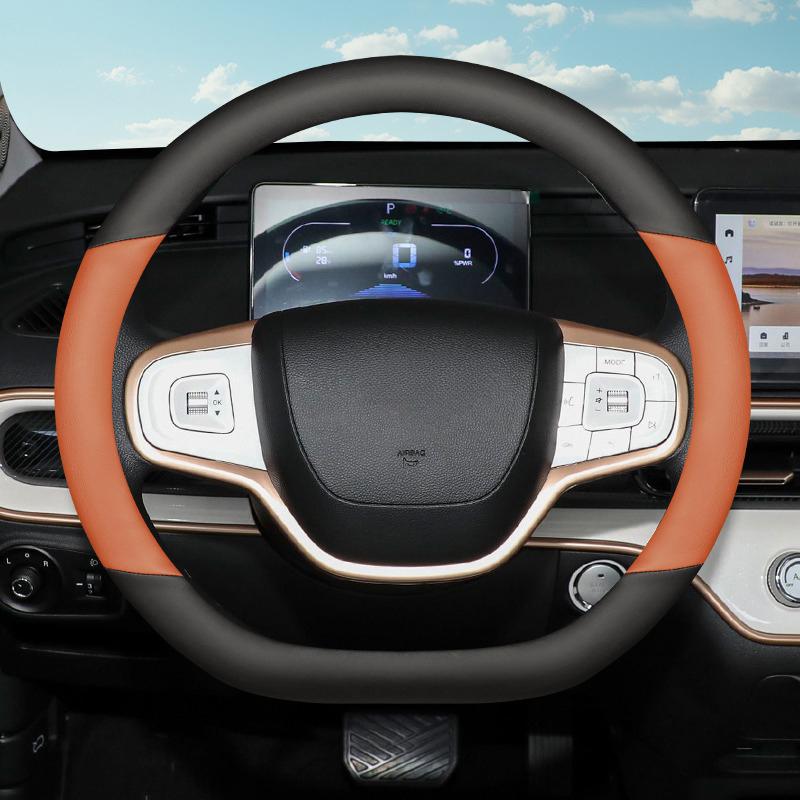 For Kaiyi Shiyue Car Auto Steering Wheel Cover Wrap Leather Ultra-thin Anti Slip Car Handle Covers 4 Season Interior Accessories
