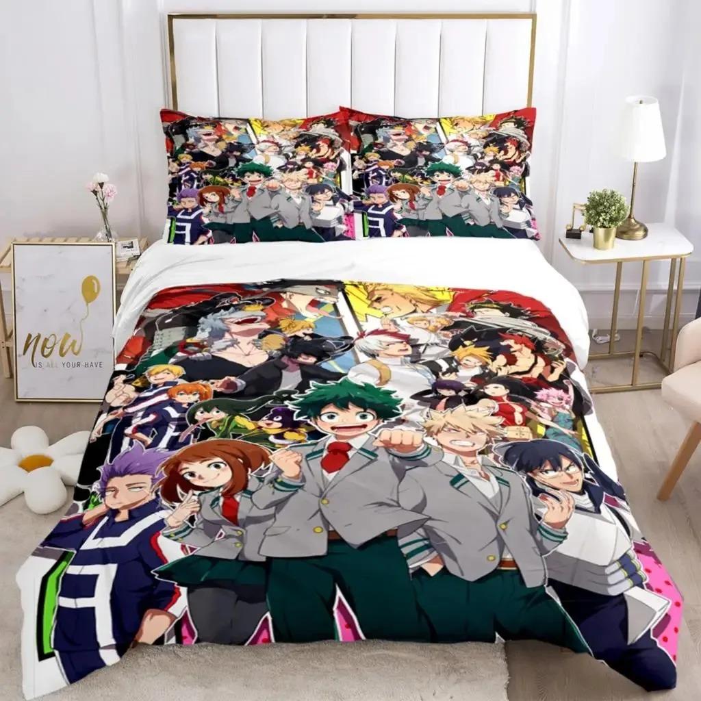 Fashion My Hero 3D Anime Print Three Piece Bedding Collection Fashion Boys Or Adults For Beds Quilt Covers Pillowcases Bedding Collection Gift