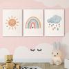 Boho Aquarell Süße Regenbogen Herzen Sonnenschein Kindergarten Poster Drucke Leinwand Malerei Wand Kunst Bilder Baby Zimmer Home Decor