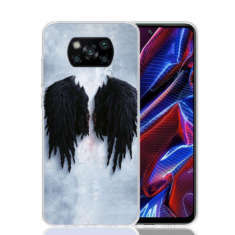 

Angel Wings Feather Phone Case For Xiaomi Poco X7 X6 X5 Pro F7 Ultra Redmi 15C 15 13 13C 12 12C 10 10A 10C 9 9A 9C 9T Cover Poco Redmi 9T