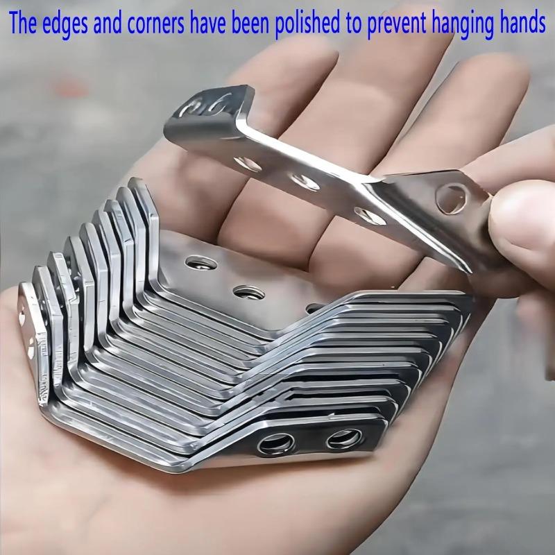 Vinkelbeslag Rostfritt Stål Möbelvinkel Hyllkoppling Skåpstöd Fästram Vinkelbeslag med Skruv