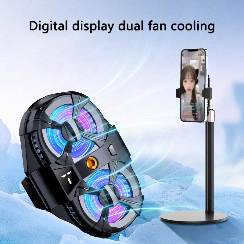 SL-07 Dual Fan Phone Radiator 3-Gear Cellphone Live Streaming Gaming Heat Dissipation Cooler