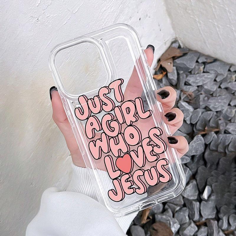 Simple English love iPhone15 mobile phone case 14promax Apple 13 transparent 12 airbag 11 anti-drop 16 sets