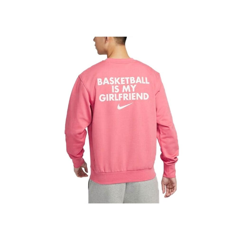 Nike Solid Color Crew Neck Long Sleeve Sweatshirt Men Tops Pink HF1115-681