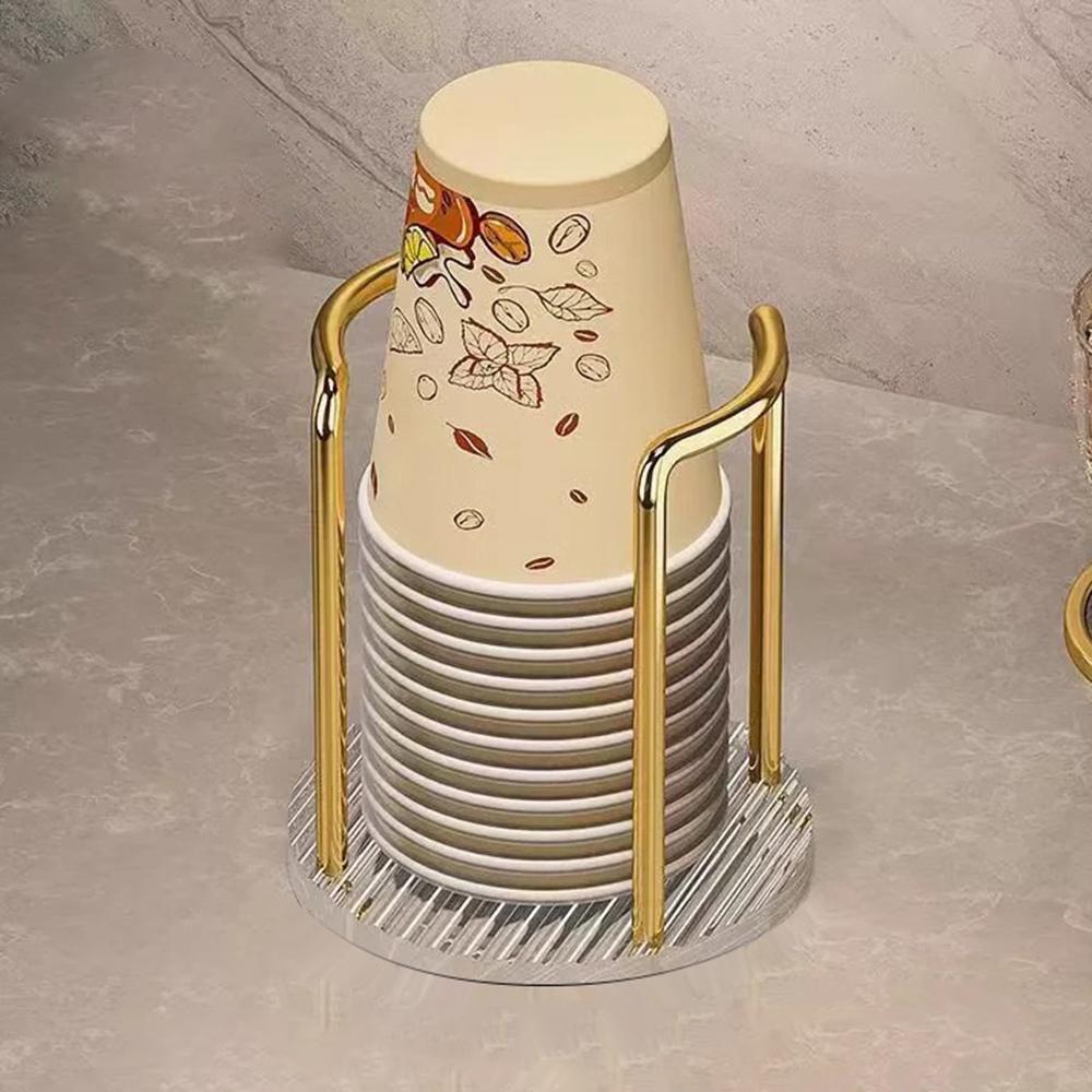 

2025 New Disposable Cup Storage Holder Water Tea Cups Dispenser Rack Shelf with Longer Stick Mug Display Stand Home Organizer