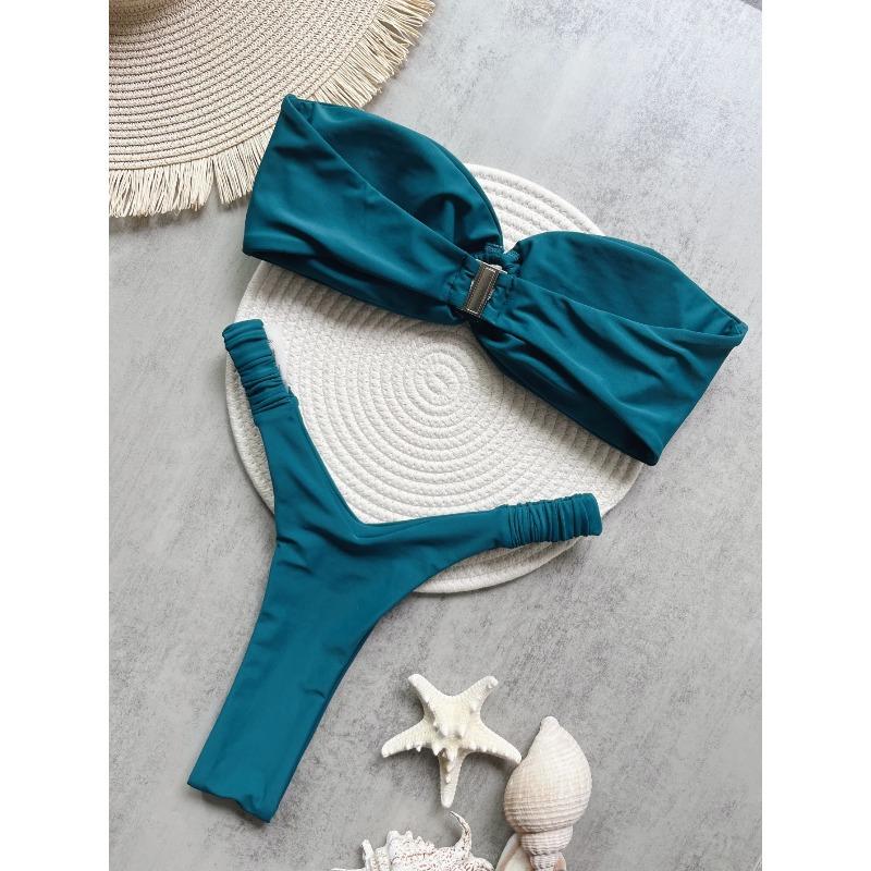 Bikini Micro Push Up Trajes de Baño para Mujer 2026 Sexy Ropa de Baño Femenina Conjunto de Bikini Brasileño Tanga Biquini Trajes de Baño Color Sólido Ropa de Playa