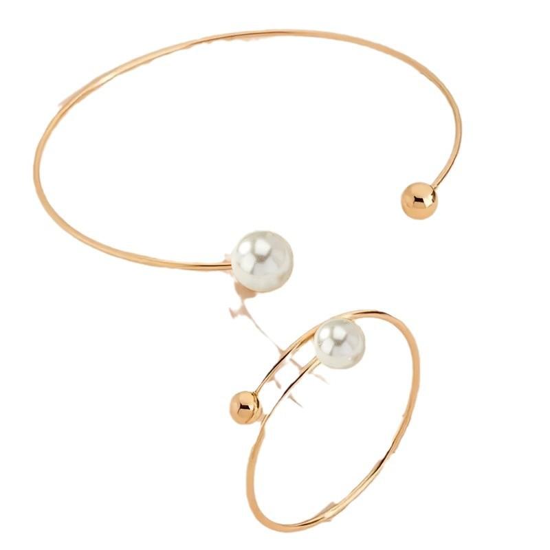 Simple Jewelry, Sweet Collarbone Chain, Open Collar, Cold Wind Imitation Pearl Personalized Necklace