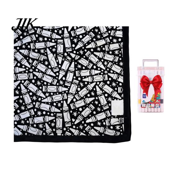 DIY Coloring Blanket for Parties Color Your Own Art Project with Markers Washable Gift Idea Craft Throw Home Decor Holiday Party Activity Unique