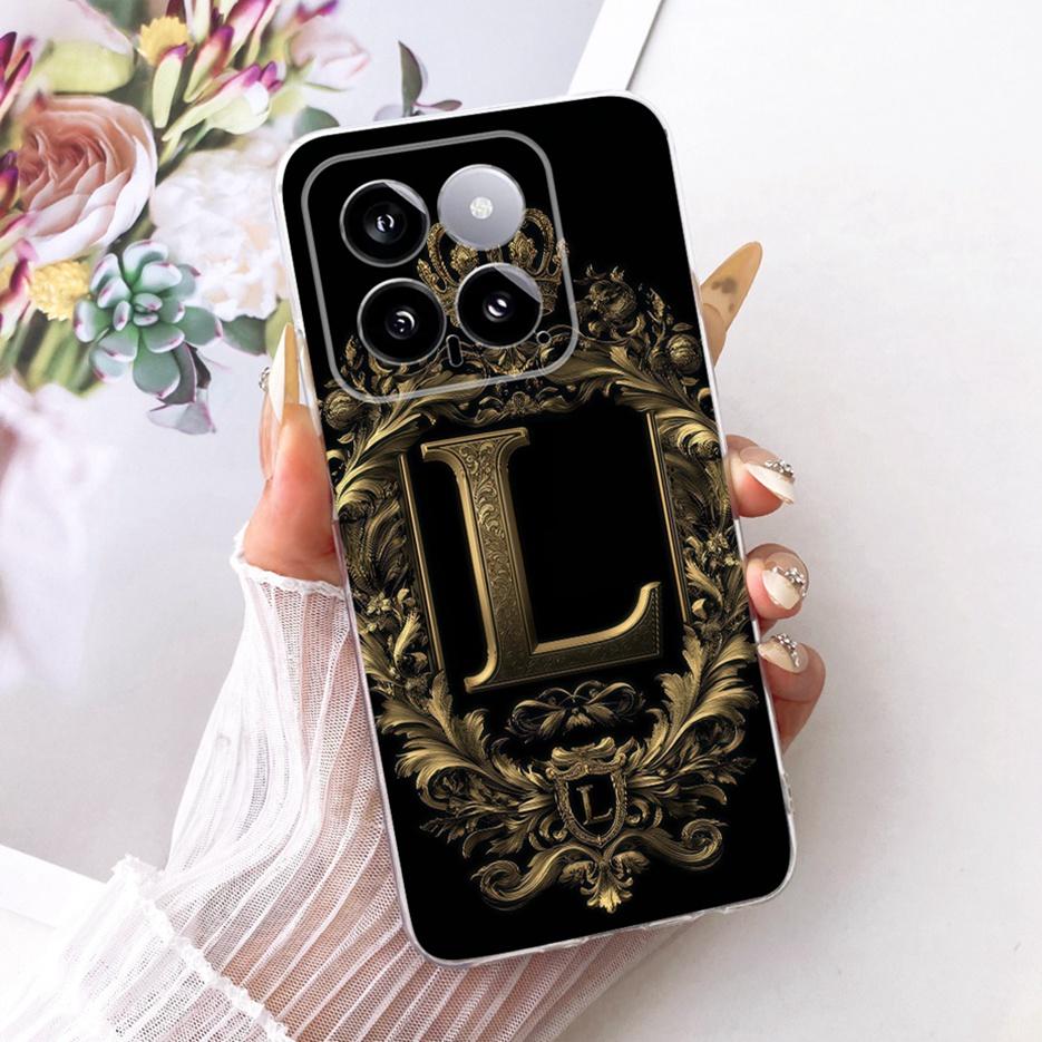 For Xiaomi Mi 14 Pro Case Cute Crown Letters Cover Clear Silicone Soft Slim Phone Case For Xiaomi 14 Pro Mi14 Pro 5G Fundas Bags