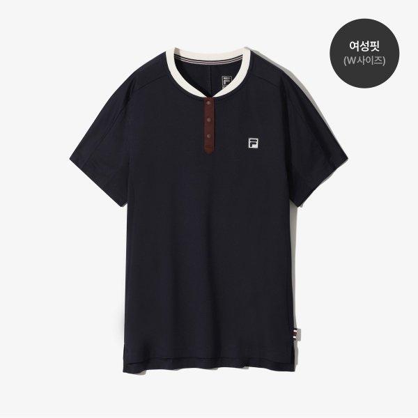 Fila SpliT Unipolispan Henley Neck Half Zip ShorT Sleeve T shirT