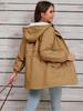 Women's 2024 Hooded Fur-Lined Windbreaker: Autumn/Winter Warm Zipper Jacket