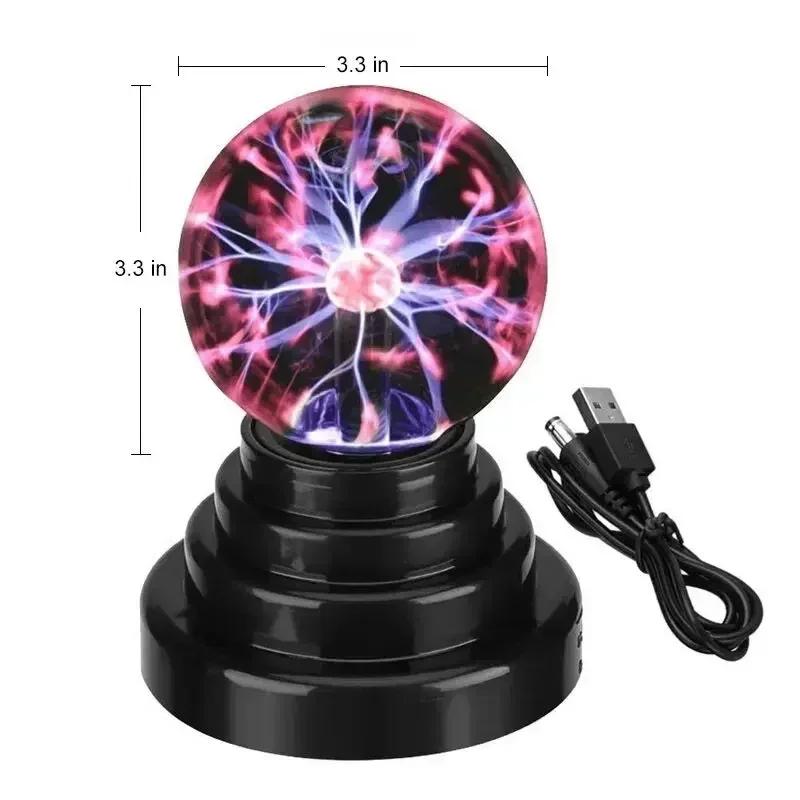 

8-дюймовый звуковой пульт управления Magic Plasma Ball Lamp LED Night Light Atmosphere Touch Glass Plasma Light Christmas Party Decor Lighting Only Touch Sensitive