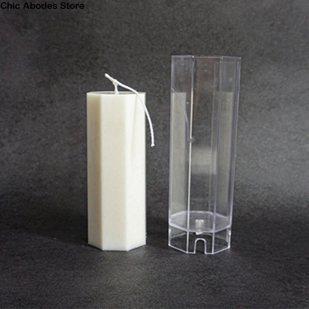 DIY Plastic Material Soy Candle Making Molds Columnar Ice Flower Embossed Candle Mold Aromatherapy Wax Model Home Deor