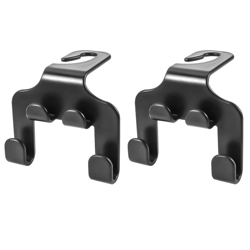 4pcs Multifunctional Car Seat Back Hook Double Head Phone Hanger Headrest Hanging Bag Storage Hanger Car Interior Accessories