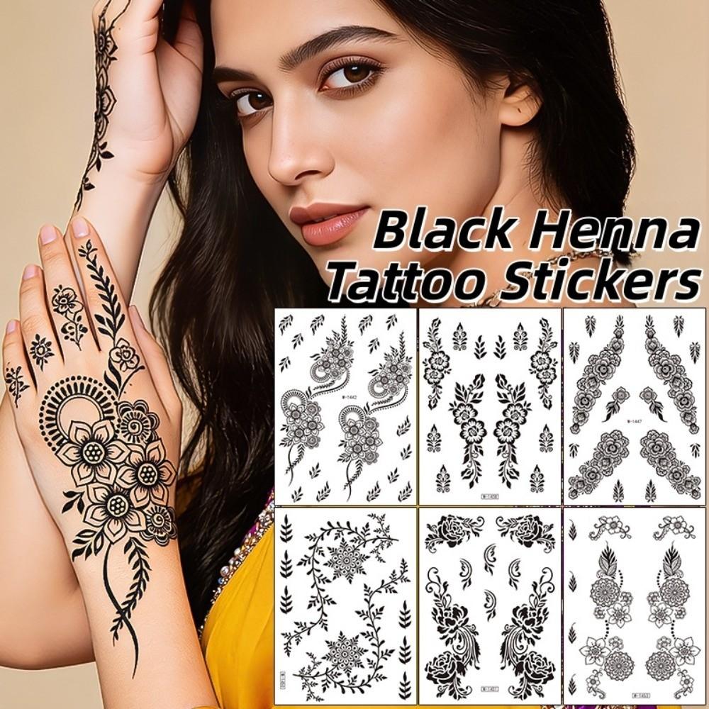 India Mehndi Flower Henna Temporary Tattoo Body Art Sticker Finger Hand Legs Arm