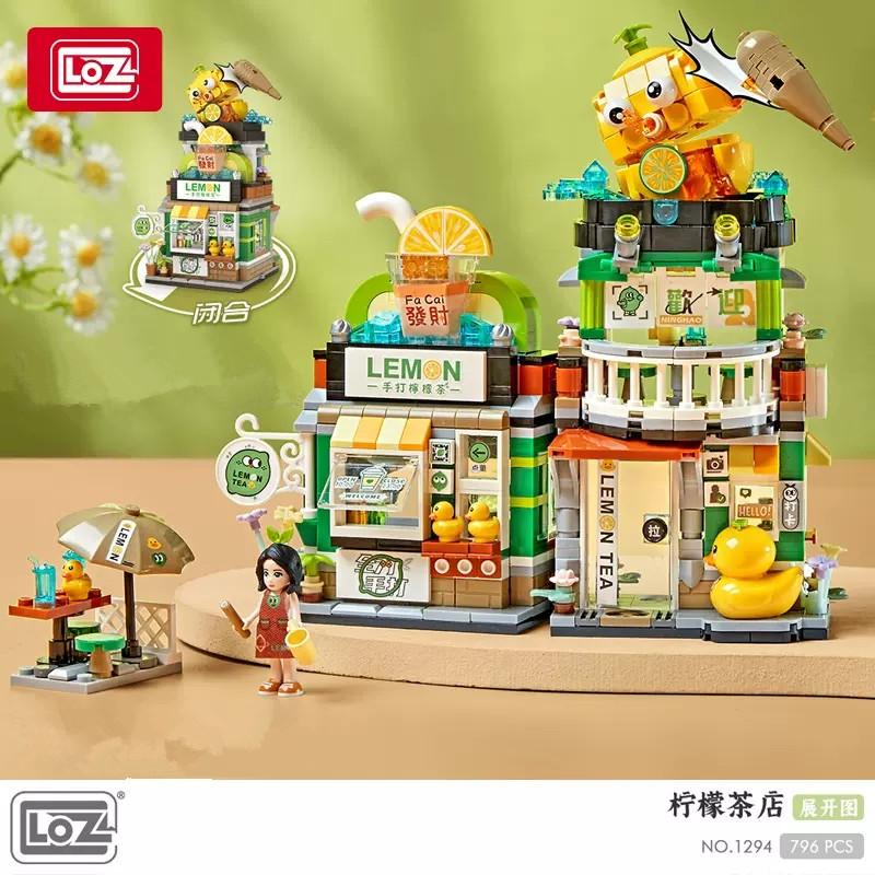 Loz Building Blocks City View Scene Lemon Tea Shop Store Architectures Assembly Toy Christmas Gift For Children Adult