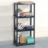 Storage Shelf - VIDAXL - Black - 4 Levels - 61x30.5x130 Cm