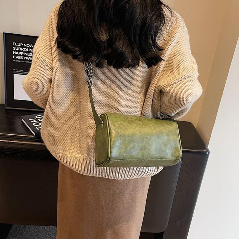 Yogodlns Hochwertige PU-Leder-Schulter-Crossbody-Tasche für Frauen Vintage PU-Leder Damen kleine Handtasche Kissen Umhängetasche