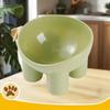 Elevated Cat Bowl With Stand - Durable Plastic Pet Food & Water Dish, Sleek Modern Neck-Friendly Feeding For Cats & Dogs