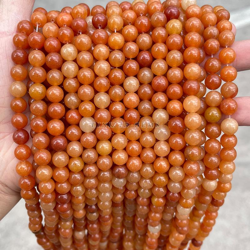 Jinde Jewelry Natural Red Aventurine Round Beads for Handmade DIY Bracelets and Accessories.
