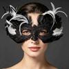 Elastisches Band Bequeme Maske Feder Maskerade Maske, Halloween Halbgesicht Vintage Venezianische Party Leichte Maske Auge für Karneval Kostüm,