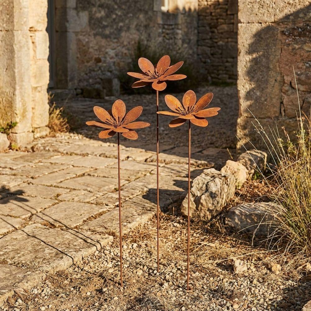 Vintage Metall Blume Pfahl Gusseisen Rustikal Pflanzen Pfähle Blumenbeet Pfahl Terrasse