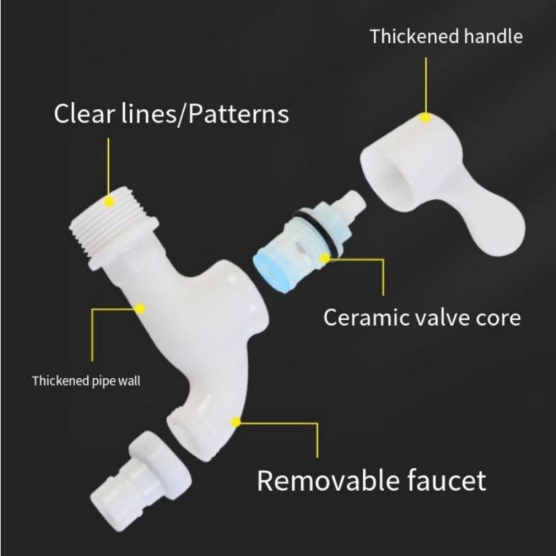 1 Stück Kunststoff Wasserhahn Waschmaschine 4 Punkte Haushalt Moppbecken Schnellöffnungsdüse verlängert verdickt Waschmaschinenhahn