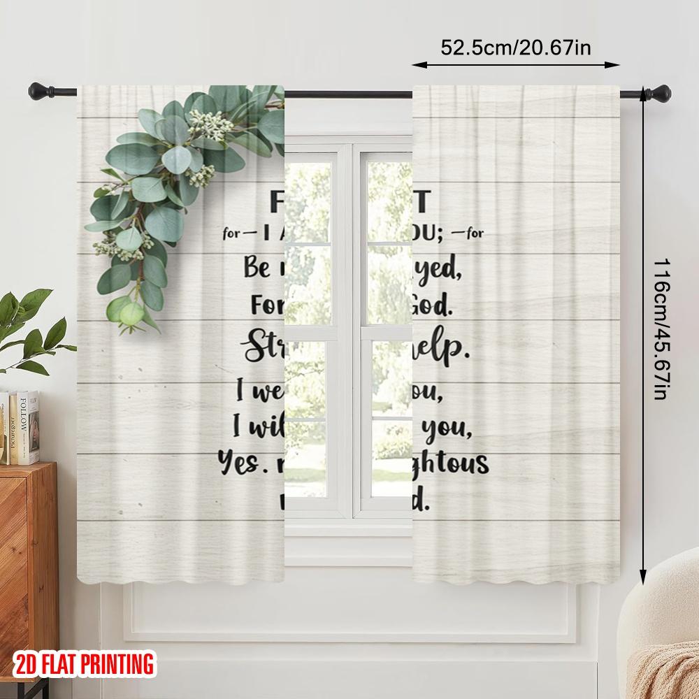 2 Stück 2D Flachdruck Vorhänge Fürchte dich nicht Ich bin bei dir Polyester Ohne Strom 0 Verwendung für Feiertagspartys Heimdekoration & Studio