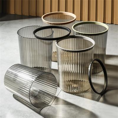 Storage Bucket Bedroom Transparent Creative Bathroom Trash Bin Toilet Trash Cans Coverless Large Size Trash Can Simple