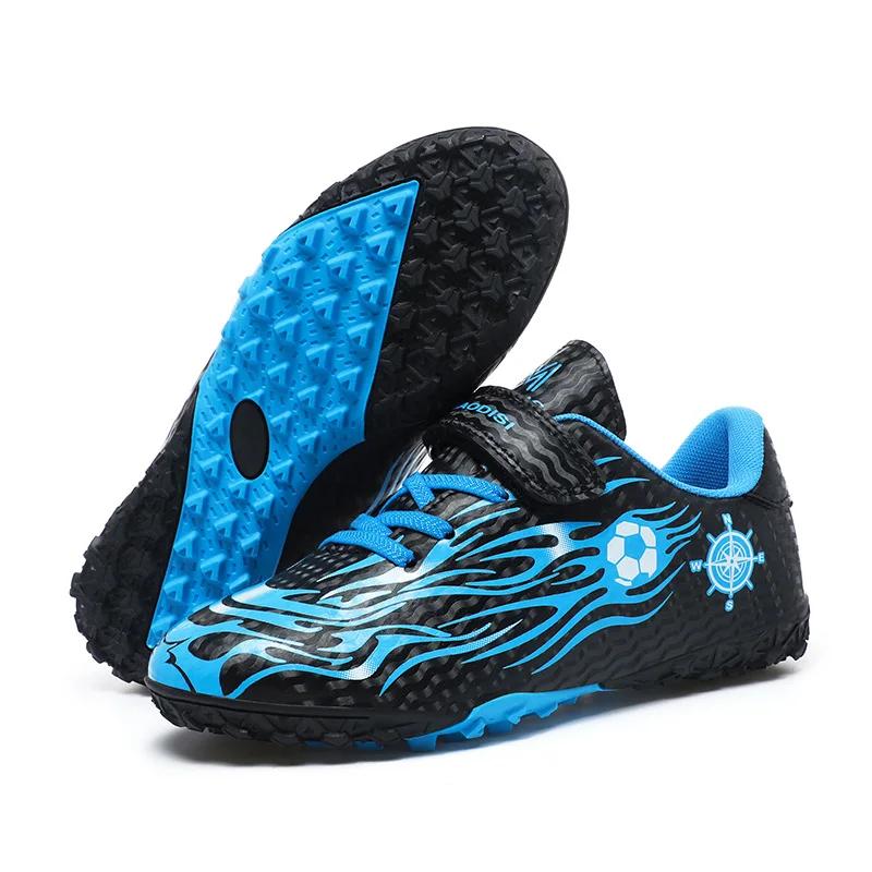 Outdoor Golden Children's Football Training Shoes AG/TF Soccer Cleats Kids Boys Quality Football Boots for Children Futsal Shoes