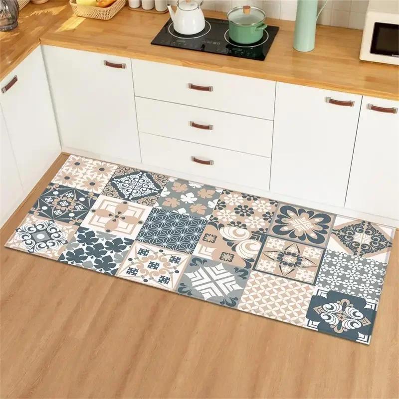Pvc Carpet for Kitchen Floor Mat Waterproof Home Decoration Rug Oil-proof Anti-slip Long Foot Mats Alfombra Vinilicas Cocina