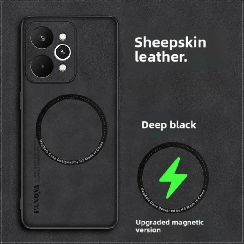 For MagSafe Cases For Realme P4 Power Sheepskin Leather Shockproof Case For Realme P4 Power Magnetic Wireless Charging Cover