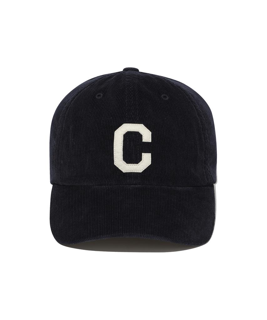 COVERNAT [Cozy Fit] C Logo Applique Corduroy Ball Cap Navy
