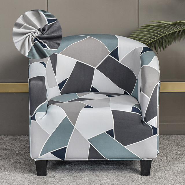 Levivel Club Chair Slipcover Stretch Armchair Printed Tub Chair Cover Living Sofa Cover Spandex Couch Cover Designed For Bar Counter Family Room