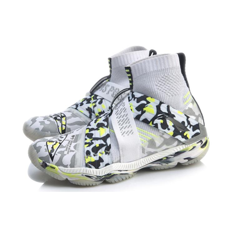 Li Ning Ranger 4 Fabric Slip Resistant Support Slip Resistant Support High top Badminton Shoes Women's White AYAP008-4