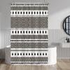 Geometric Tribal Shower Curtain Black White Pattern Boho Decor Modern Bathroom Design Ethnic Print Bath Accessory Minimalist
