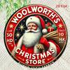 Vintage Woolworths Christmas Store Metal Tin Sign Retro Santa Iron Wall Decor Holiday Xmas Party