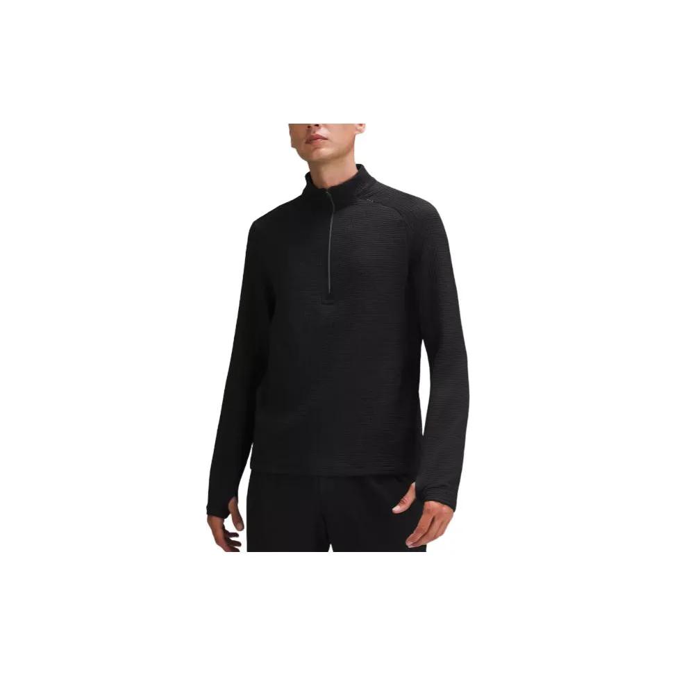 Lululemon Sweatshirts Men's Stand Collar Moderate Other (Unisex) Sweatshirts LM3EX7S | Black