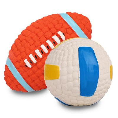 Dingdongpet Pet Dog Latex, Rugby Ball, Volleyball Ball, 1 Set