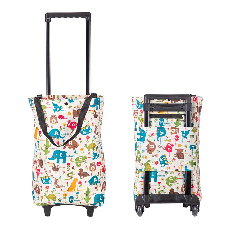 Compact Foldable Shopping Cart for Household and Stairs