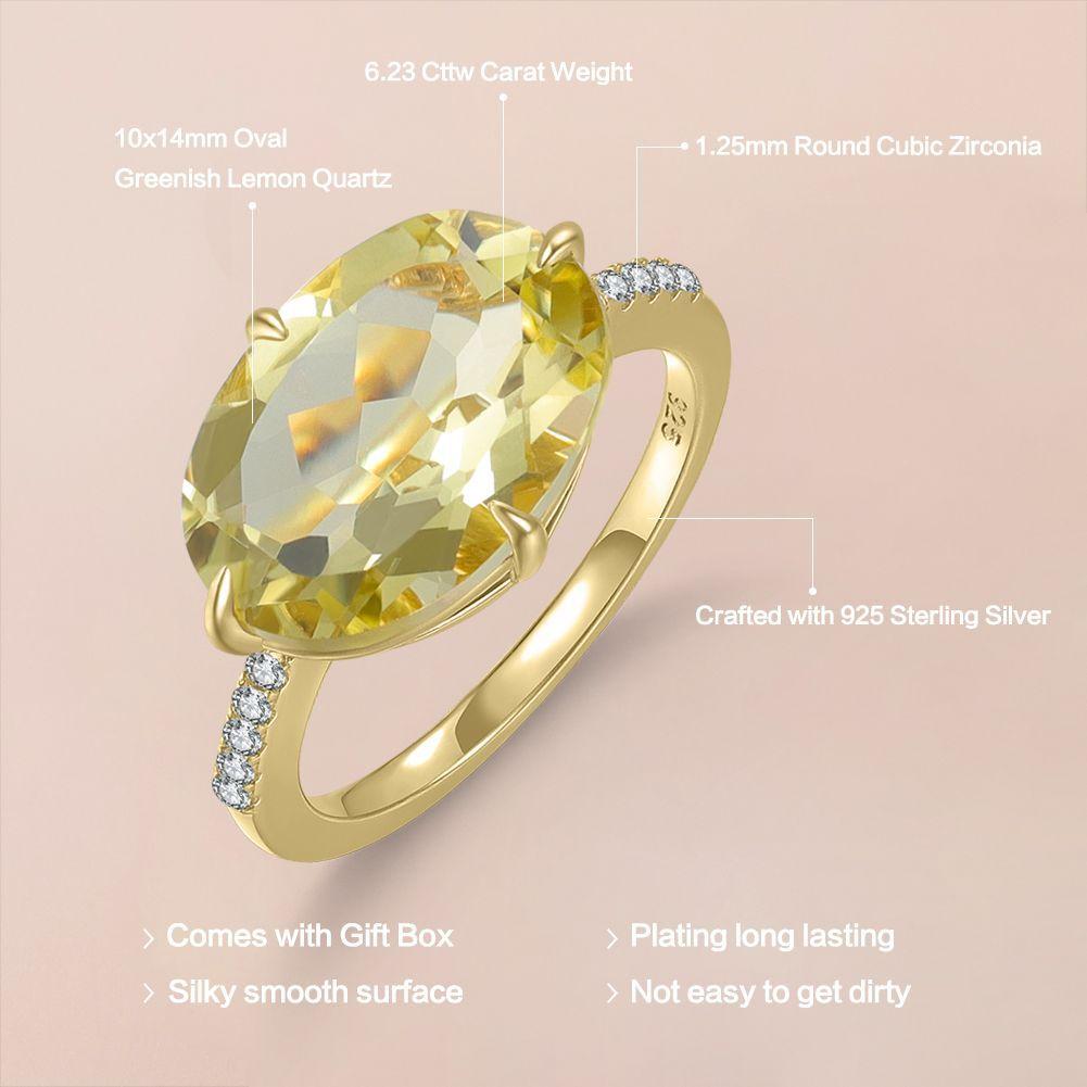 Candy Ring Large Carat Colored Gemstone S925 Sterling Silver Natural Topaz Crystal Ring